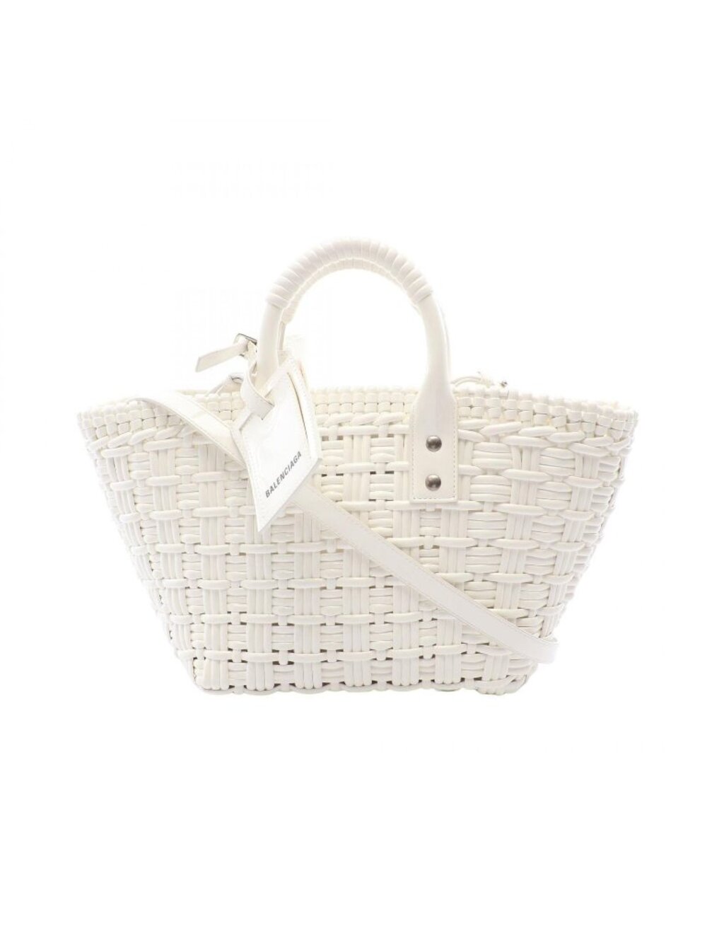 Balenciaga Tote Bistro XS Basket 2-Way White Patent XS